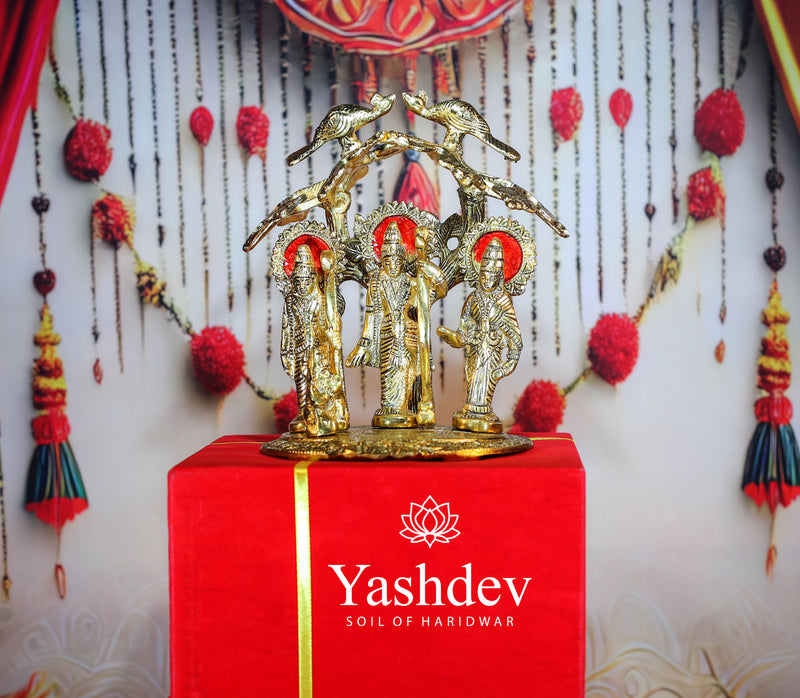 Ram Darbar Idol with Decorative Arch – Antique Gold Finish