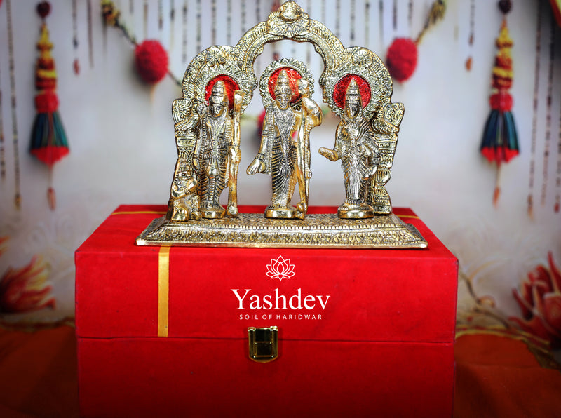 Ram Darbar Idol – Antique Gold Finish (Lord Ram, Sita, Lakshman & Hanuman)