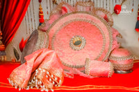 Radiant Karwa Chauth Thali Set – 5 Pcs (Thali, Lota, Glass, Chalni, Odhni) | Suhagan Collection