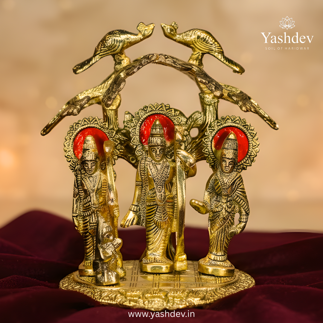 Ram Darbar Idol with Decorative Arch – Antique Gold Finish