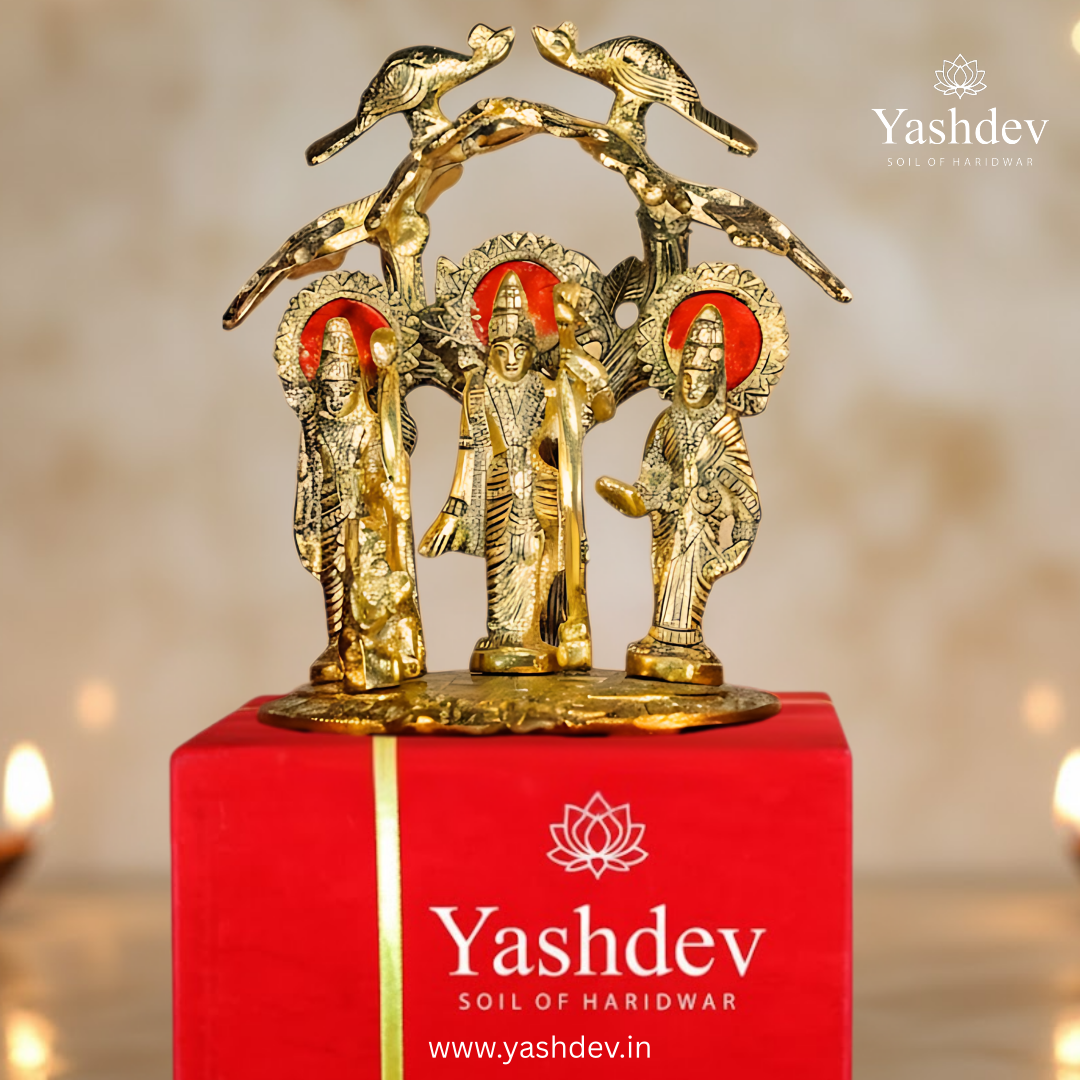 Ram Darbar Idol with Decorative Arch – Antique Gold Finish