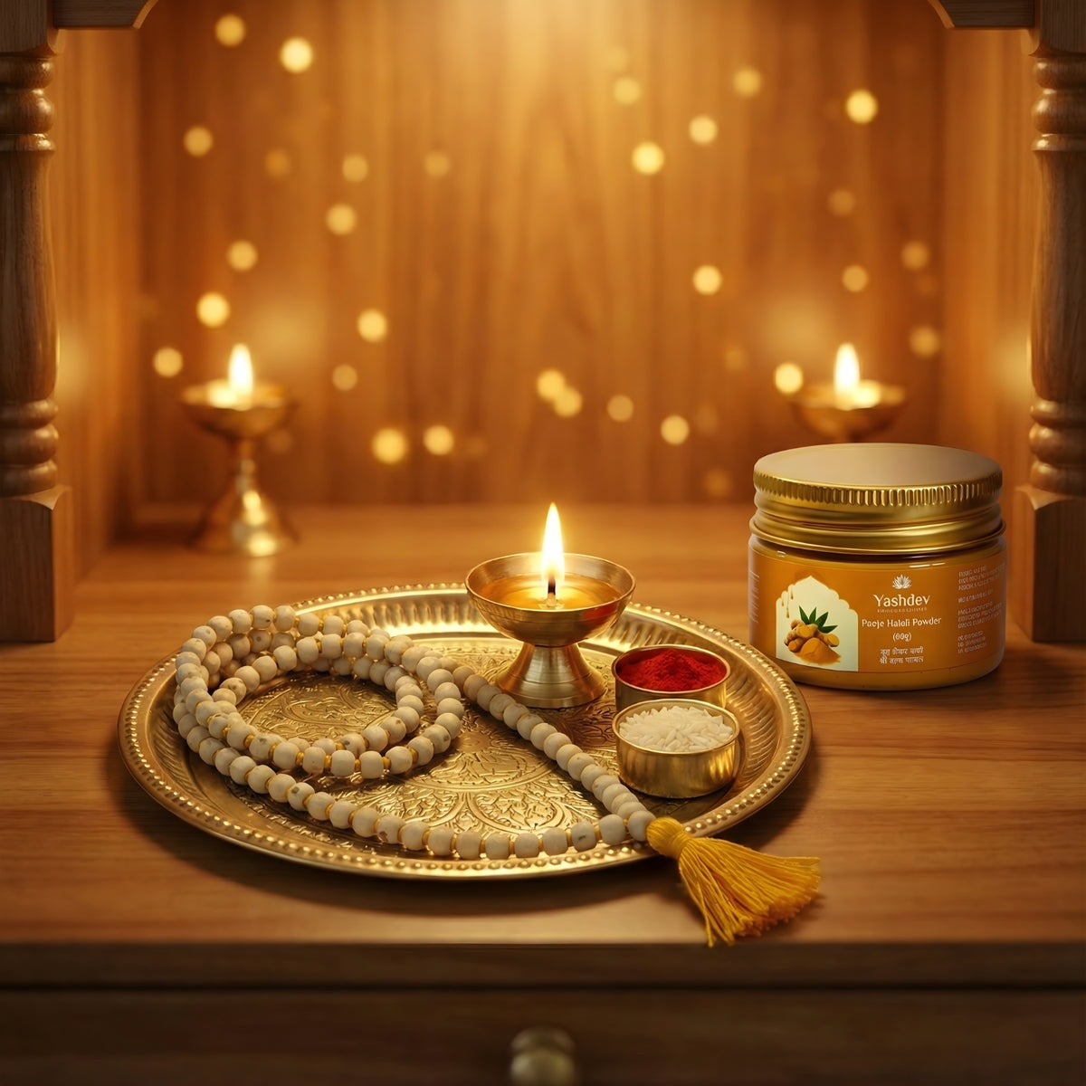 Tulsi Mala + Free Haldi Powder