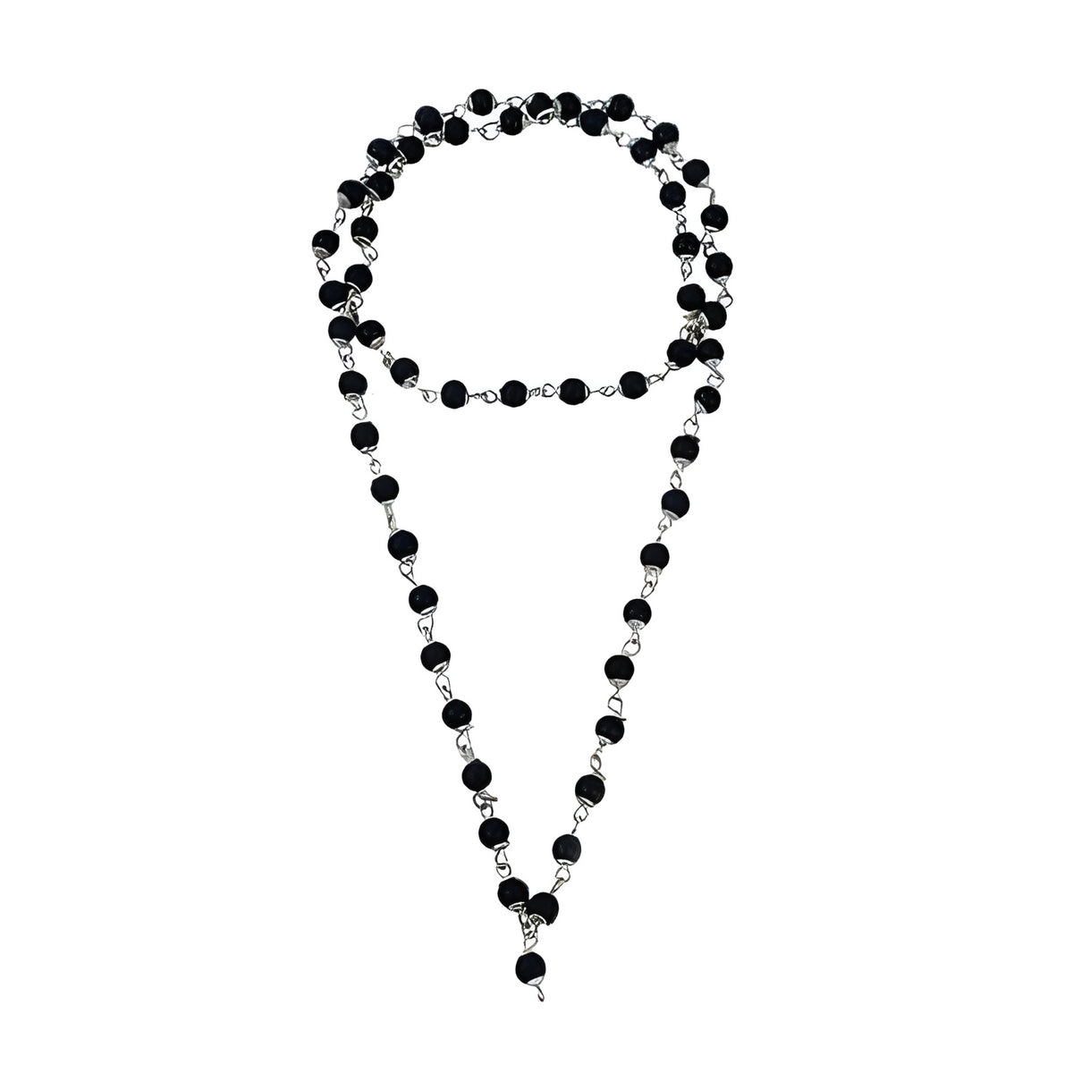 Silver Capped Karungali Mala