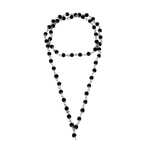 Silver Capped Karungali Mala
