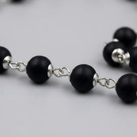 Silver Capped Karungali Mala