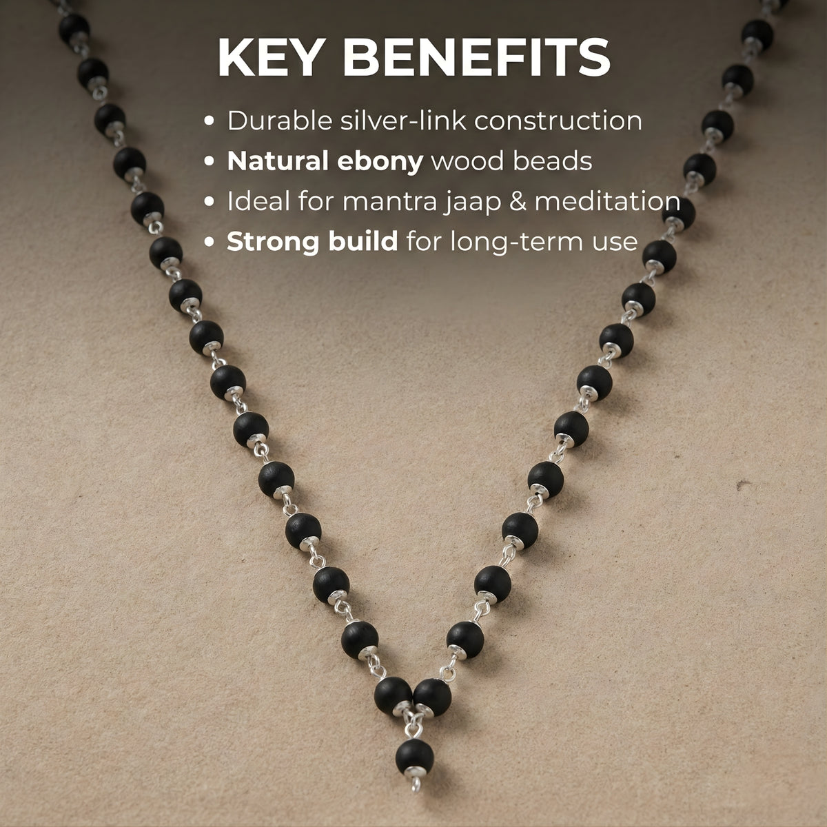 Silver Capped Karungali Mala